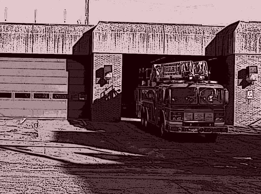 Fire station and fire truck