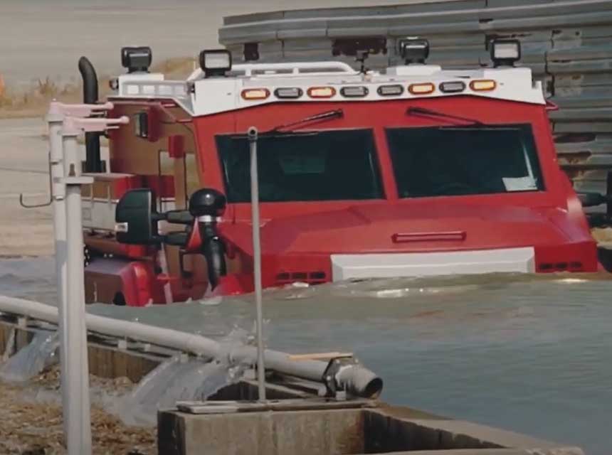 Lenco vehicle in water