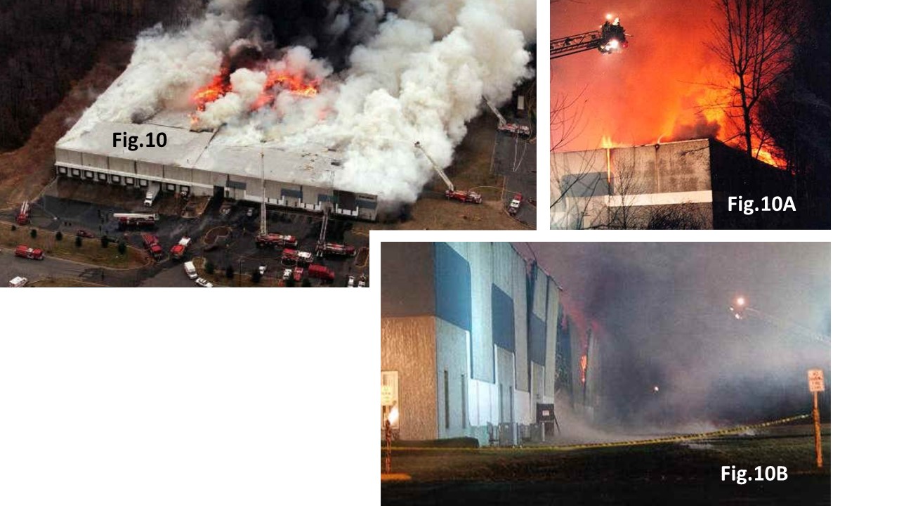 Tilt-up building warehouse fire in New Jersey