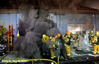 Smoke enveloped City of Los Angeles firefighters