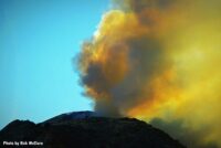 Smoke rises from the Lime Fire in Ventura County, California