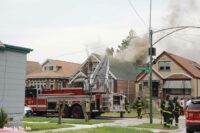 Chicago fire truck at house fire