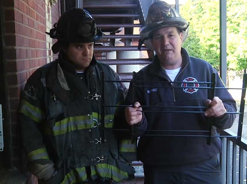 Josh Miller and Frank Ricci on window gate removal