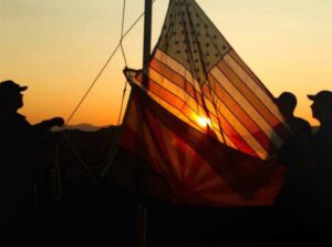 Firefighters raise American flag at Yarnell Hill