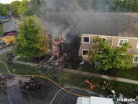 A look at the apartment fire scene from above