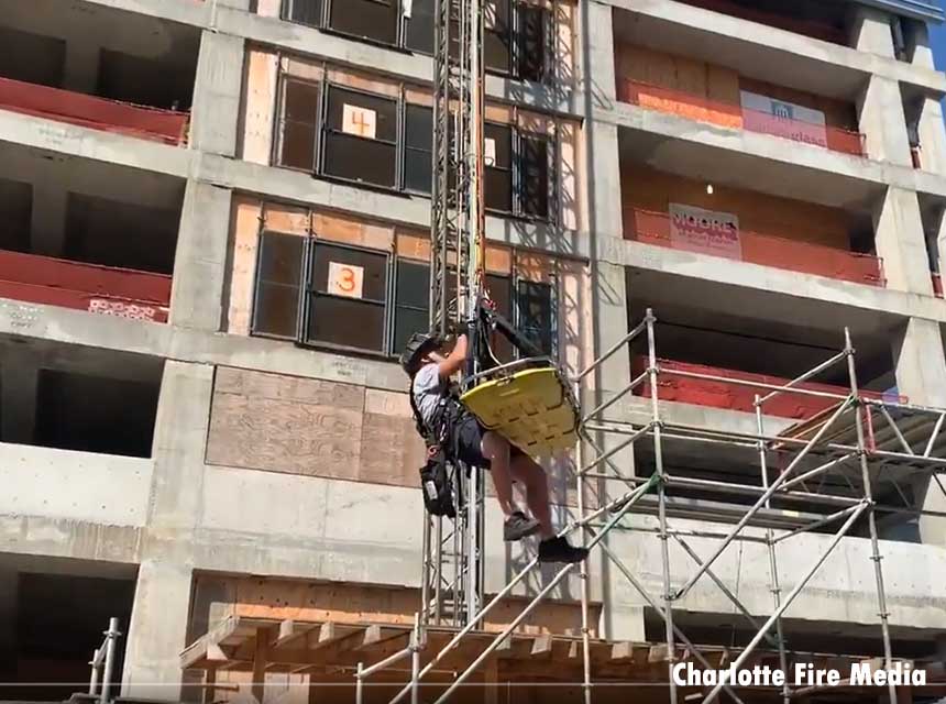 Charlotte firefighter involved in high-angle rescue