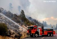 Fire apparatus at wildfire