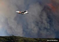 Firefighting aircraft at wildfire