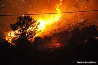 Flames rip through the trees in California