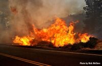 Large swath of brush on fire