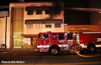 Los Angeles fire apparatus at commercial fire