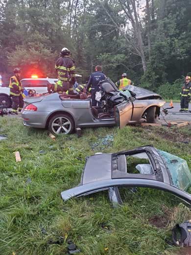 Firefighters operate at scene of Allamuchy motor vehicle accident