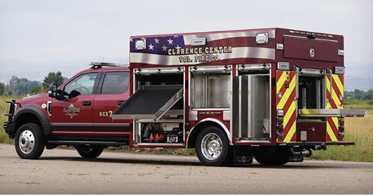 The Clarence Center (NY) Fire Department operates this light-duty rescue built by SVI TRUCKS.