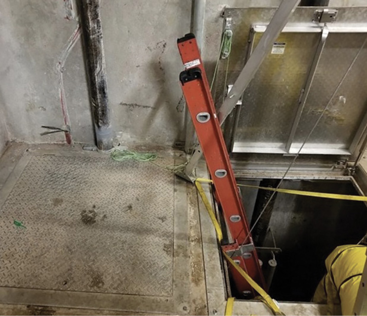 Inspectors access an underground storage pit for an annual inspection in Houston, Texas, in 2019.