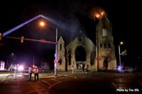 Firefighters fight fire in church in Rockford