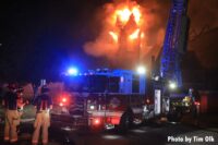 Fire apparatus at scene of Rockford church fire