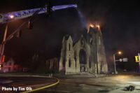 Elevated master stream used on church fire