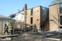 Another view of the ravaged buildings