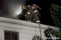 LAFD firefighter on the roof