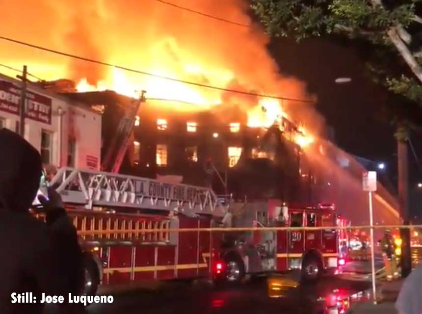 Los Angeles County fire in housing complex