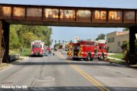 Multiple fire trucks at incident scene