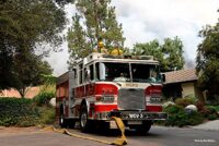 Fire apparatus near a home