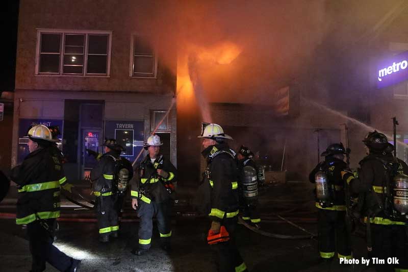 Firefighters on scene at a fire in Chicago