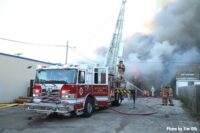 Rockford aerial setup at structure fire