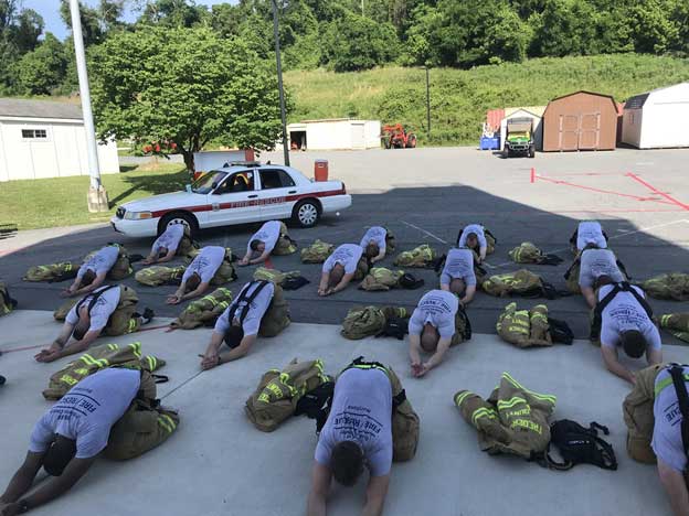 Postworkout recovery and mobility with Recruit Class 27.