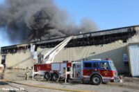 Billowing smoke at recycling facility