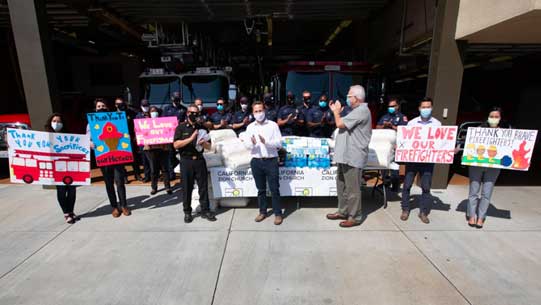 California Zion Church members and firefighters