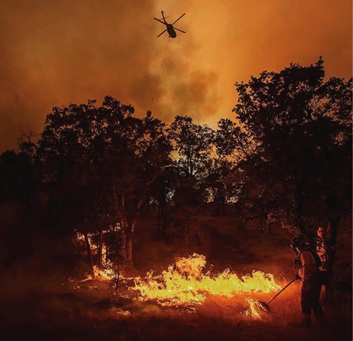 My strike team doing structure defense on the Detwiler Fire in Mariposa, California.