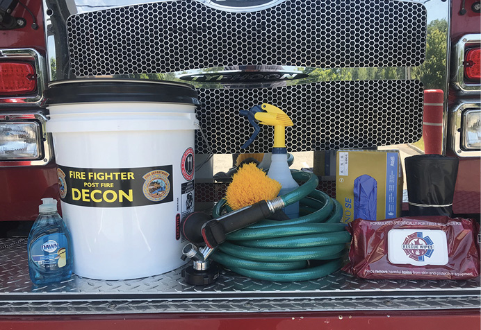 Items to remove contaminants from firefighter gear