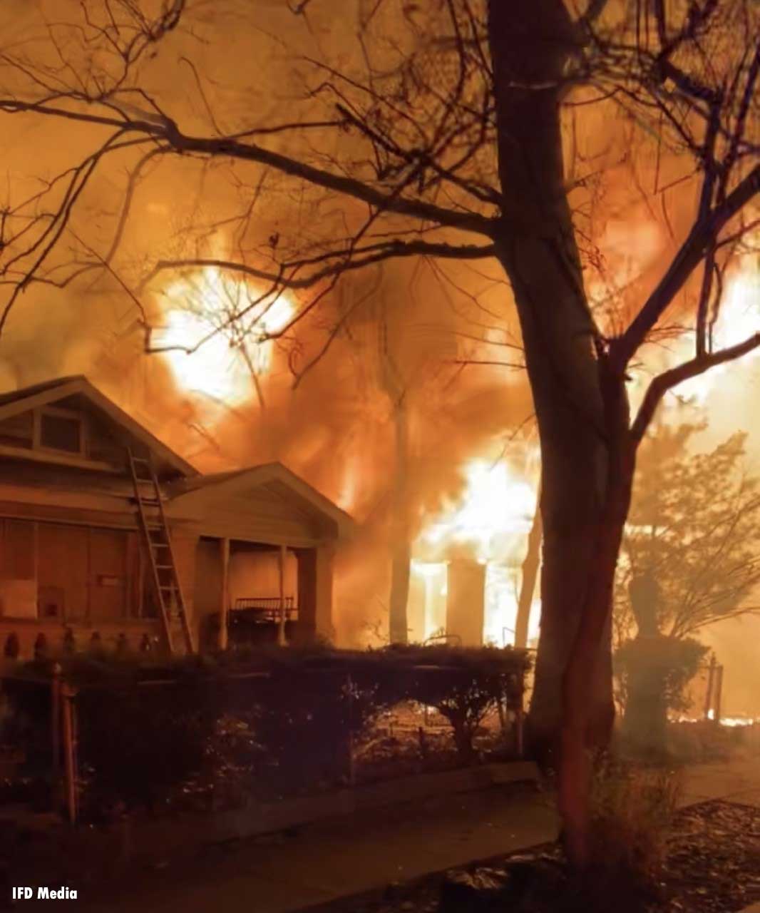 Flames rip through a residential building in Indianapolis