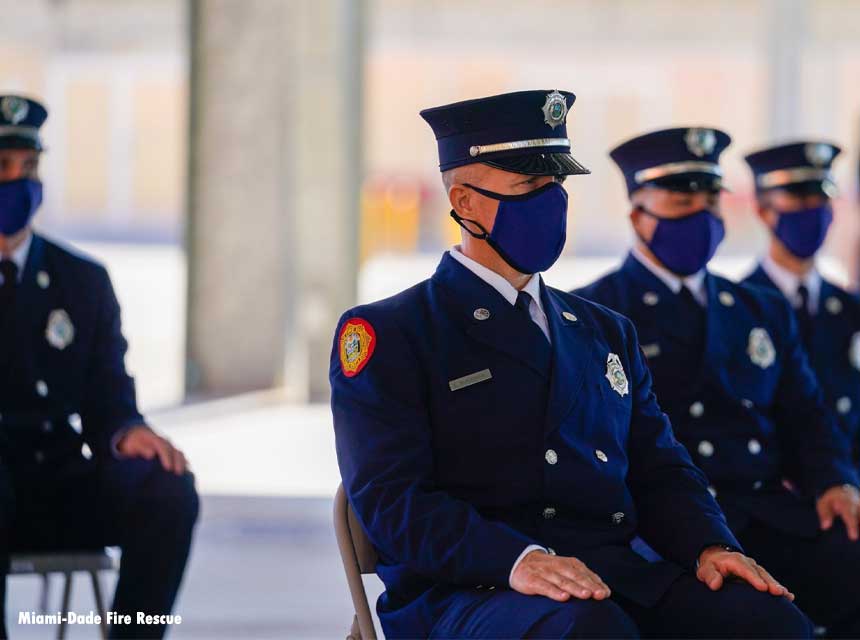 Miami-Dade Fire Rescue personnel at ceremony.