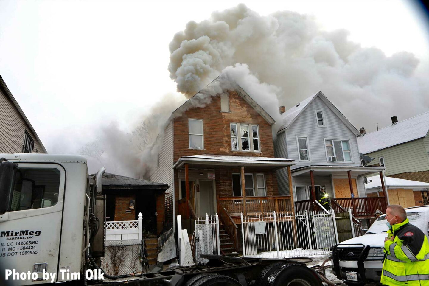 Smoke vents from events and upper areas of a house in Chicago