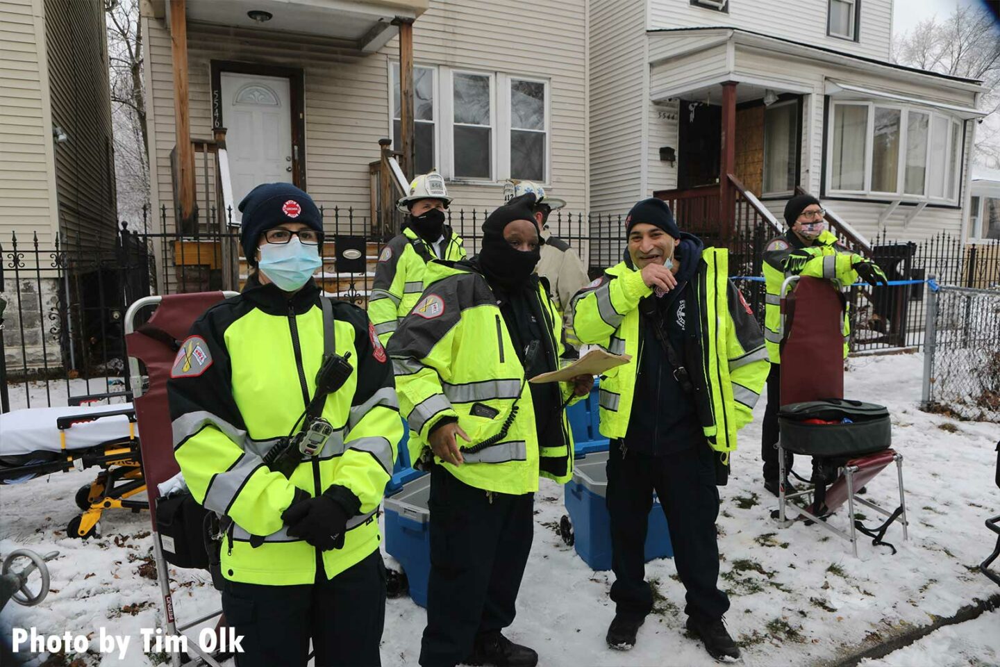 EMS members on scene of the Chicago fire