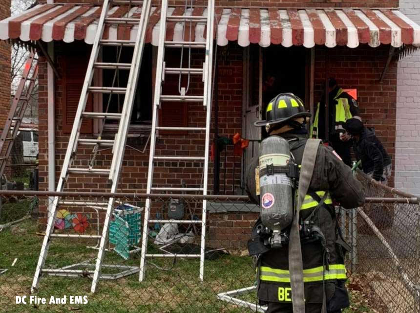 D.C. firefighters at basement fire