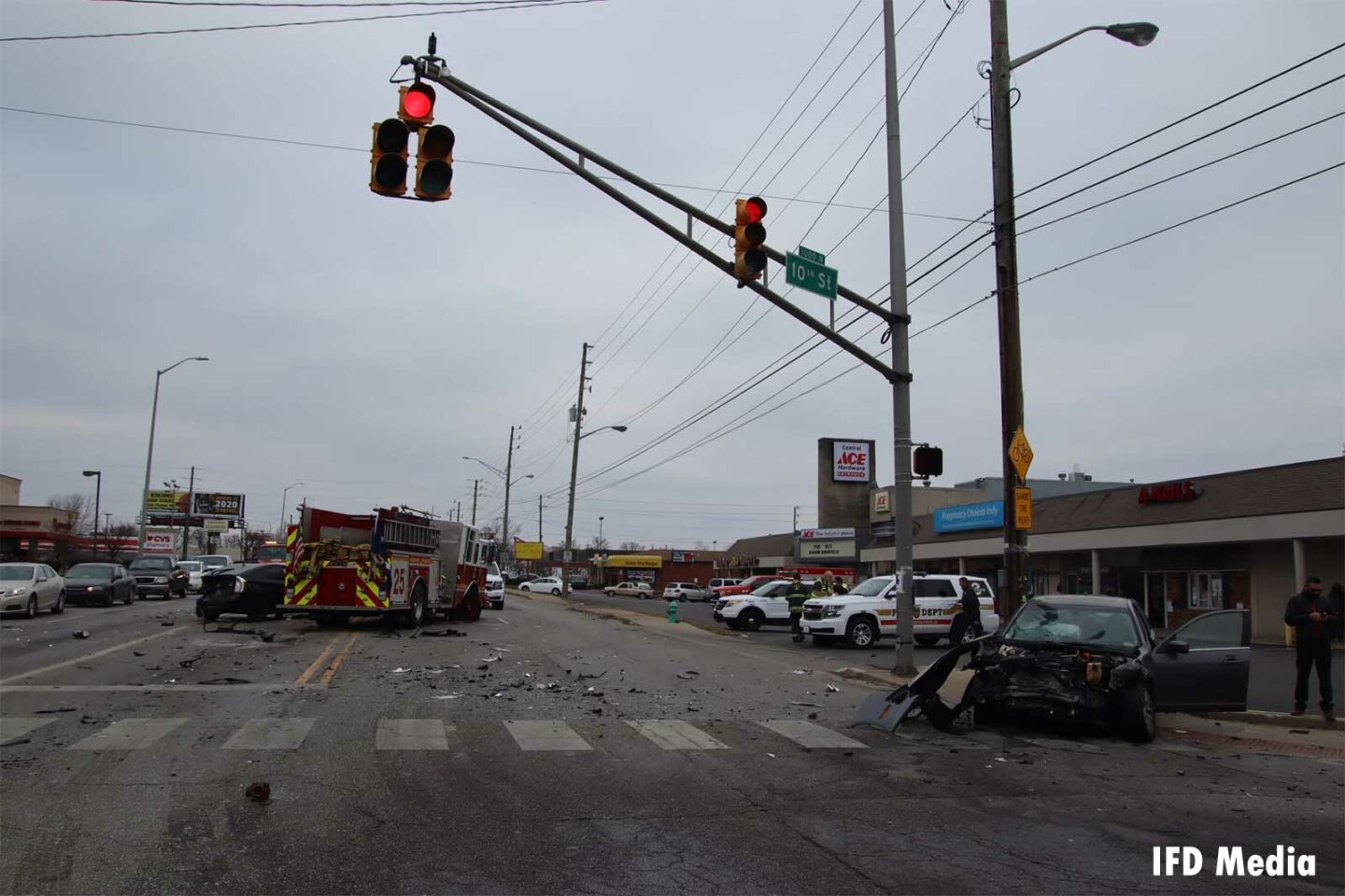 Crash involving Indianapolis Fire Department fire truck