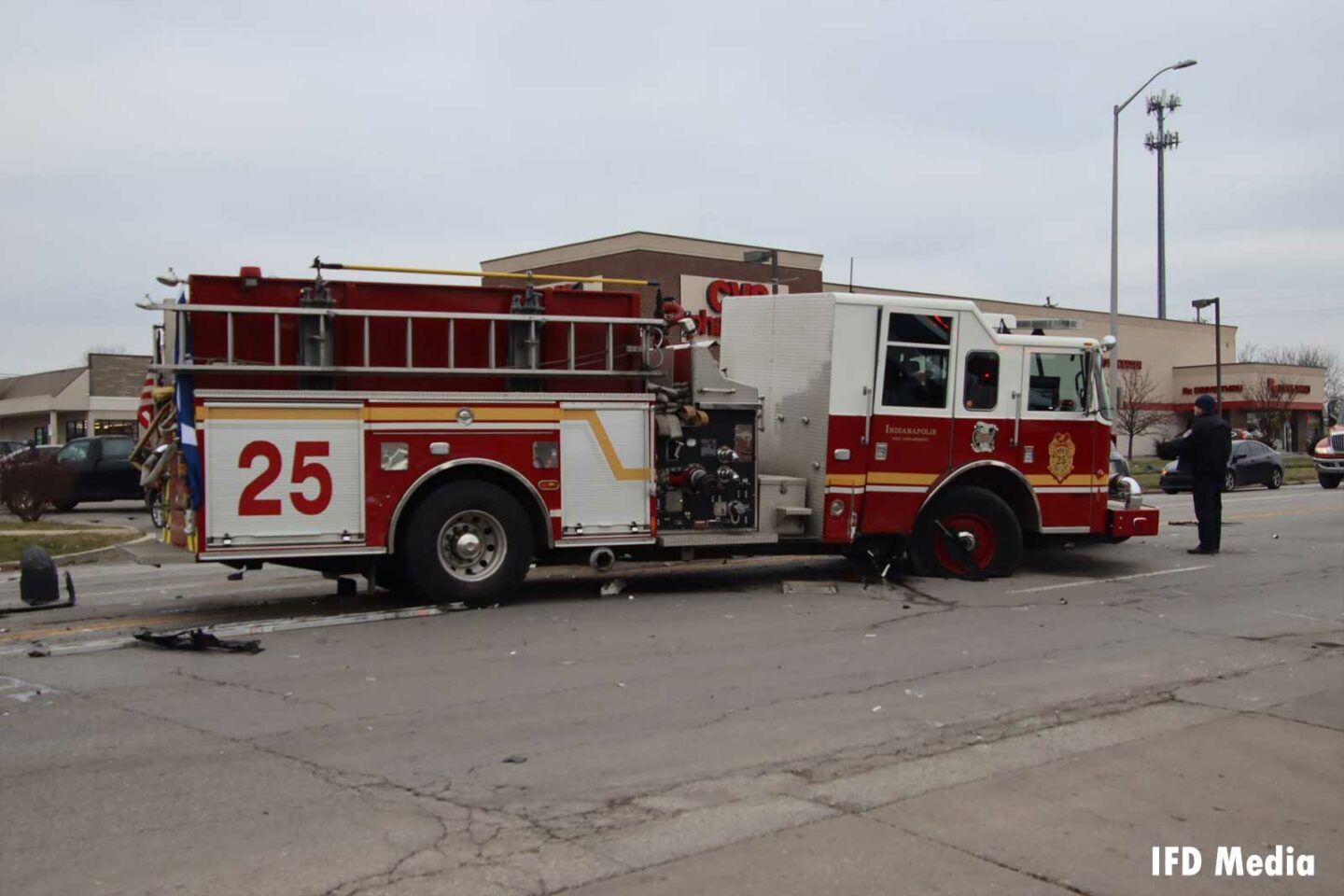 Indy Fire Engine 25 after collision