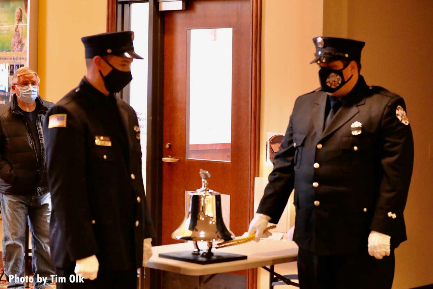 Firefighters ring the bell at Al Schlick funeral