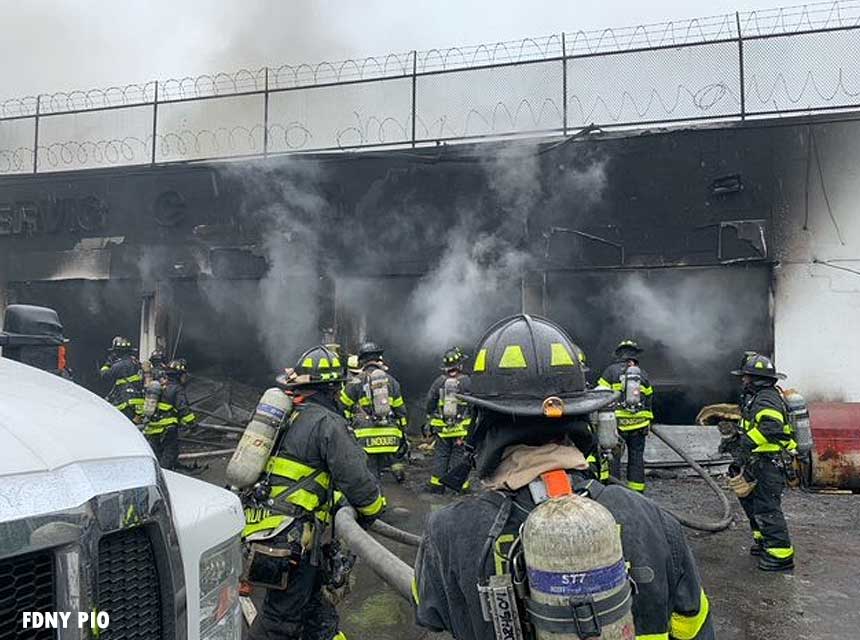 FDNY crews at scene of commercial fire in Brooklyn