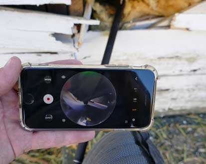 Viewing collapsed interior via smartphone