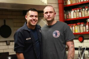 Detroit Firefighters Alex Rodriguez and Mark Taylor