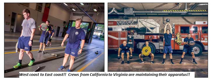 Firefighters in California and WV keeping fit