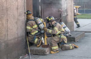 Firefighters make entry to search