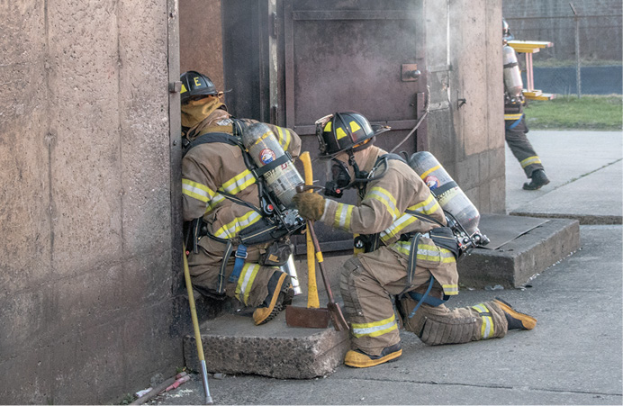 Always don full personal protective equipment prior to entering the structure.