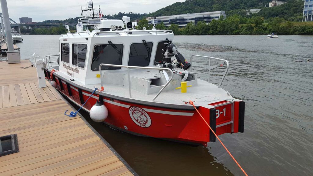 Fireboat docked