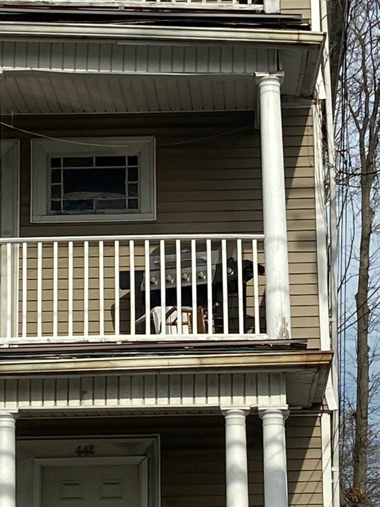 Grill on a porch