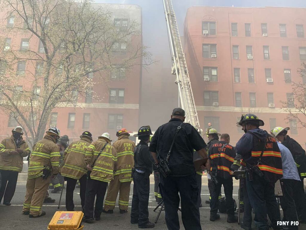 FDNY firefighters at eight-alarm Queens fire